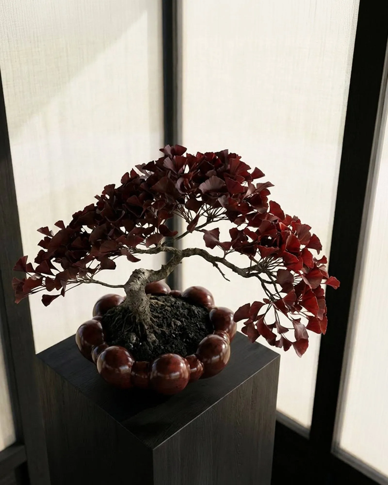 Bloom tray bowl large, Maroon 101 Copenhagen