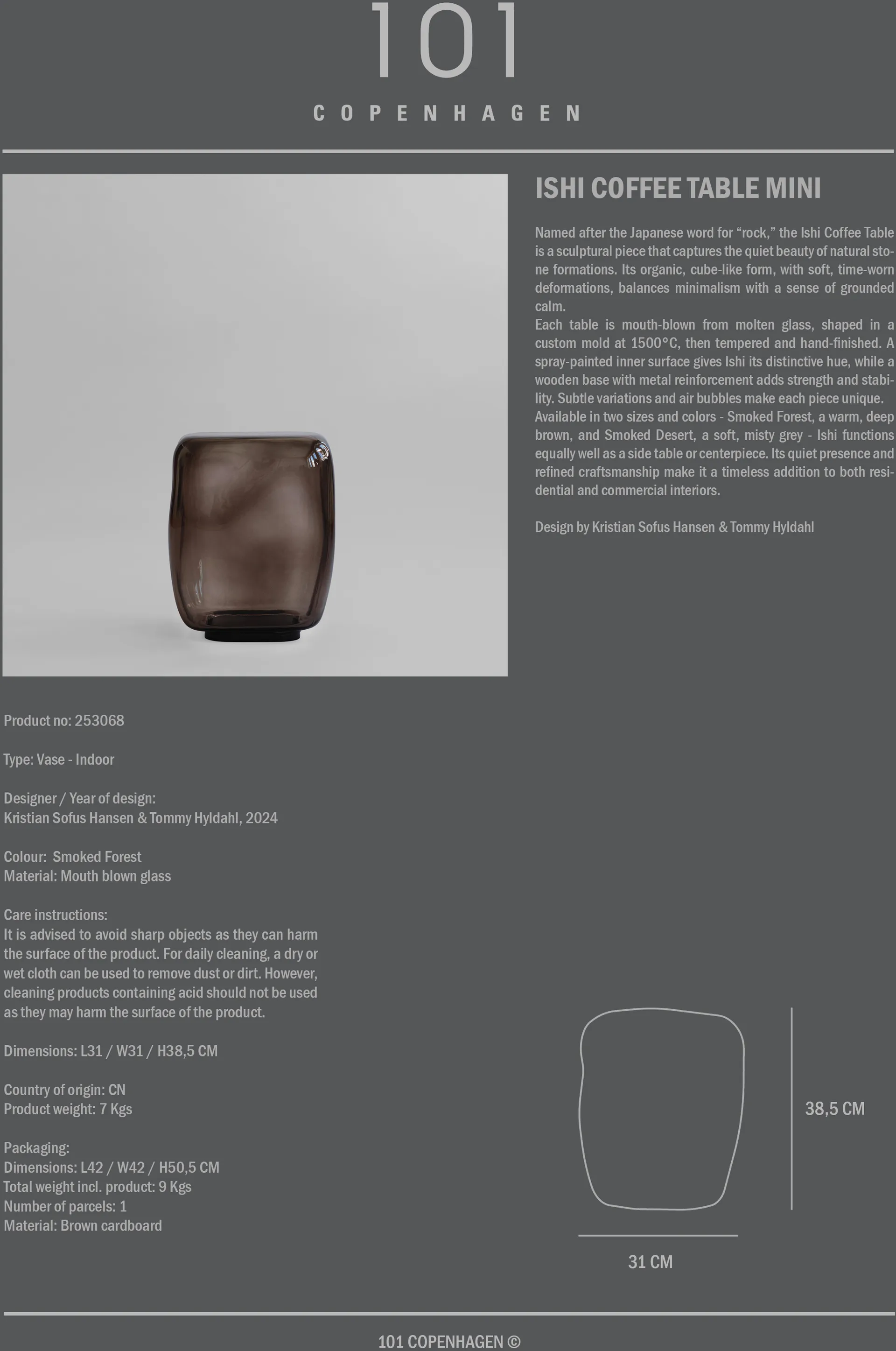 Ishi coffee table mini, Smoked forest 101 Copenhagen