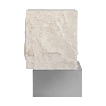 Temple side table tall 50x33 cm - Chrome-limestone - 101 Copenhagen