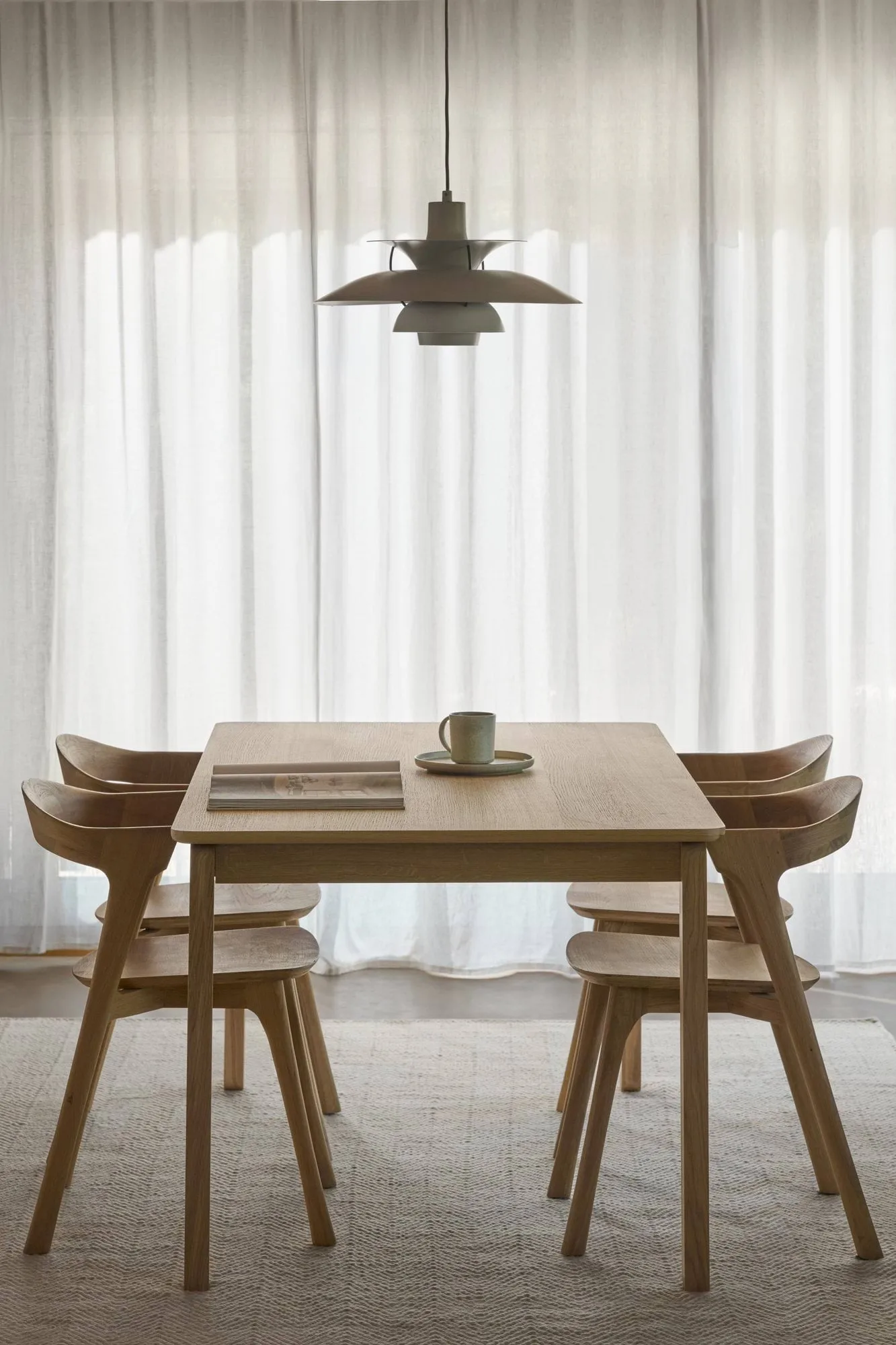 Alfred dining table, White pigmented oak, 90x220 cm 1898