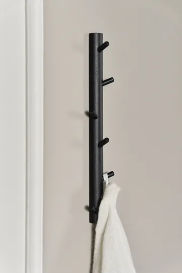 Allsarp vertical coat rack, 6 hooks - Black painted birch - 1898