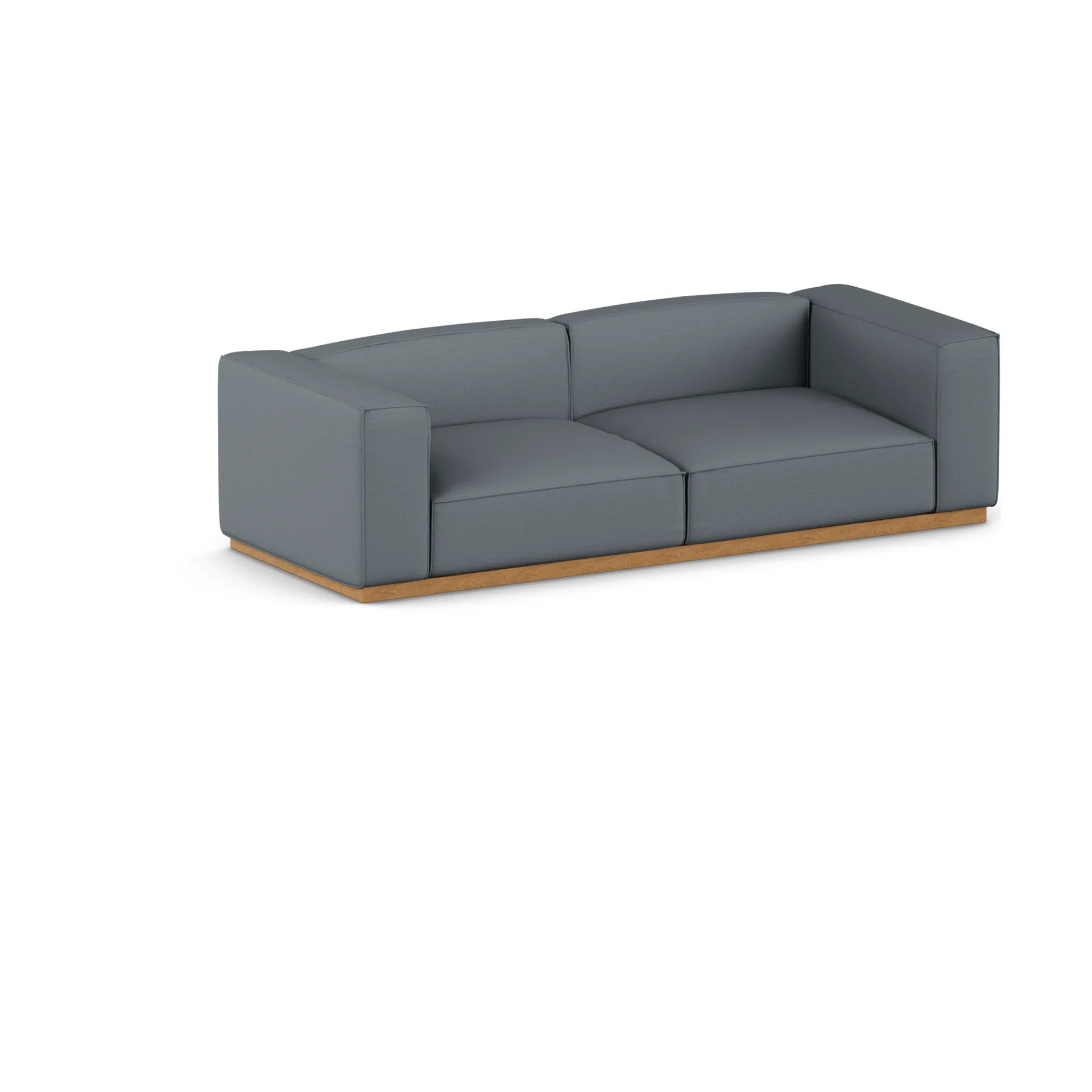 Bergsdal sofa, Same Blue 6678-oak stained, 3 seater sofa 1898