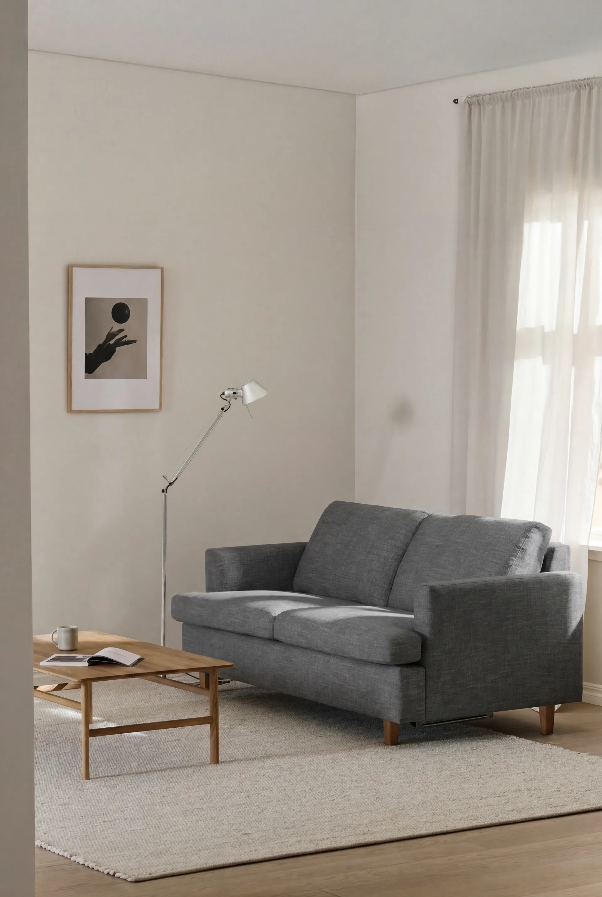Binga 2,5-seater sofa bed, Same Blue 6678-oak-stained ash 1898