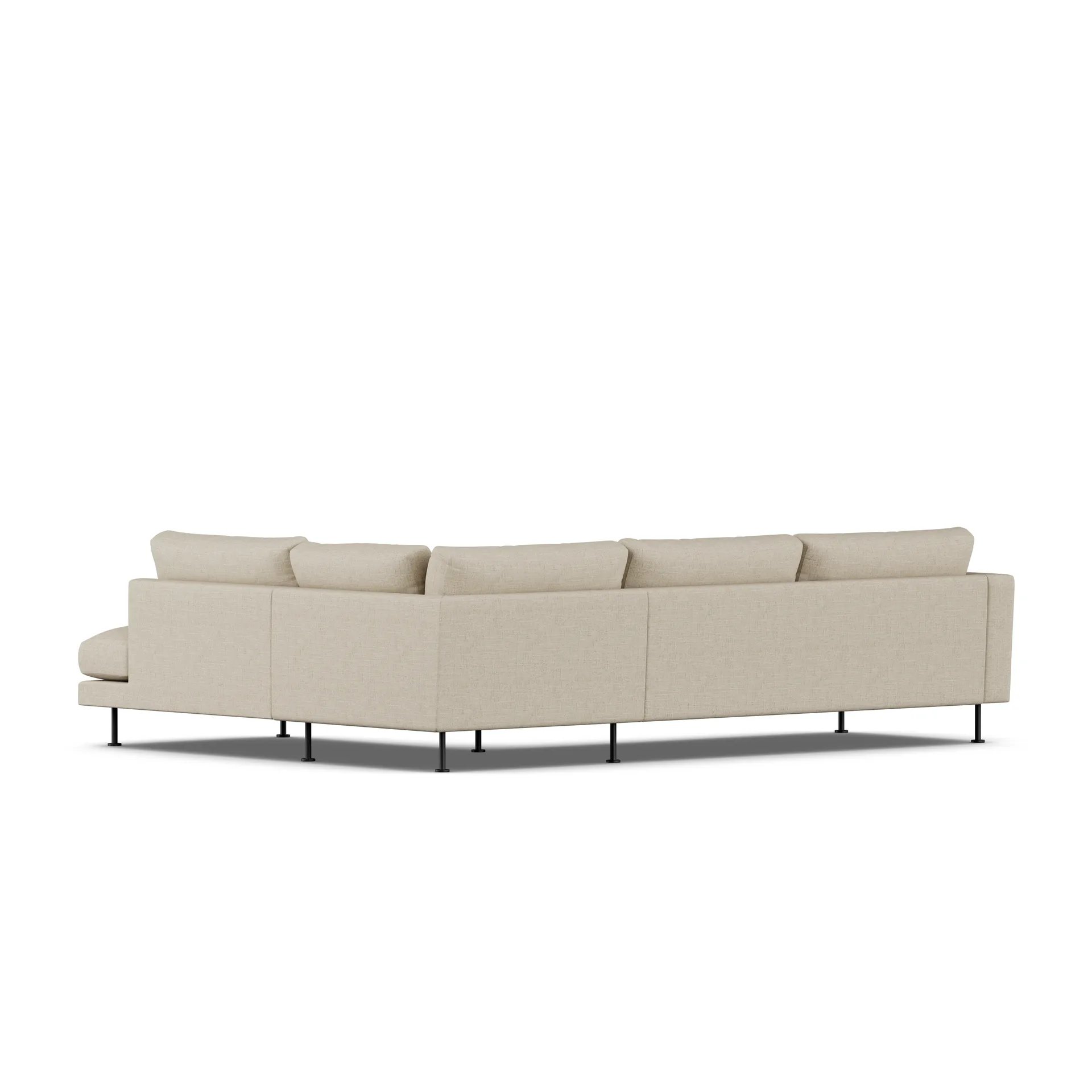 Bredhult sofa, Bern Beige 0341-black steel, 3-seater A1 1898