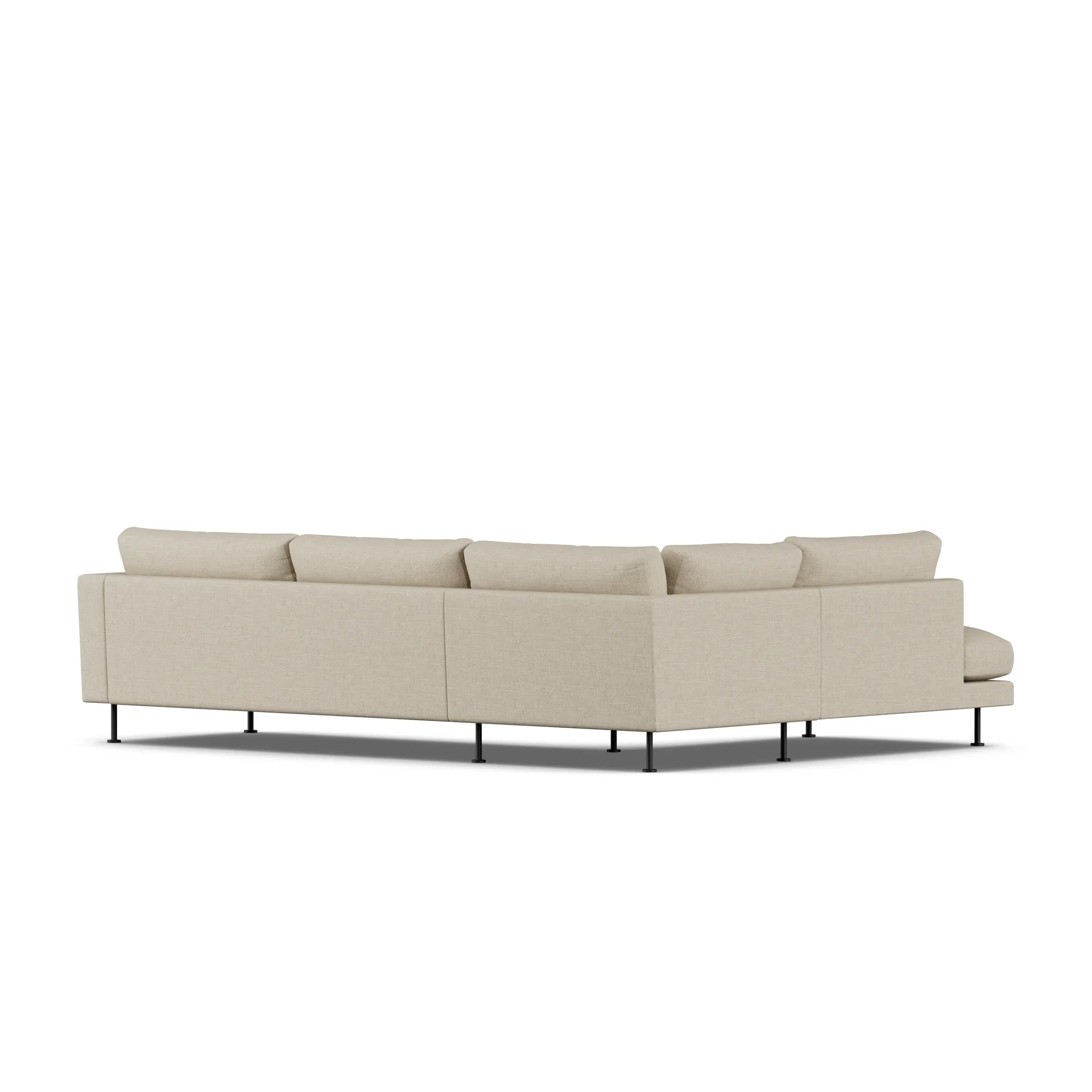 Bredhult sofa, Bern Beige 0341-black steel, 3-seater A2 1898