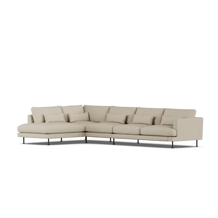 Bredhult sofa - Bern Beige 0341-black steel, 4-seater B2 - 1898