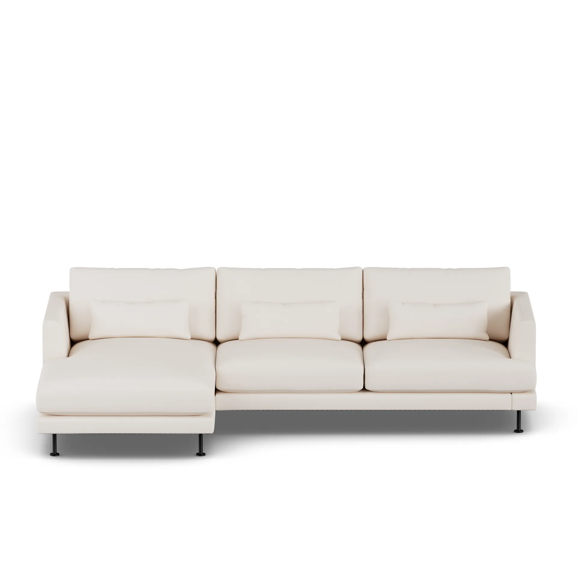 Bredhult sofa, Caleido Beige 9600-black steel, 2,5-seater C2 1898