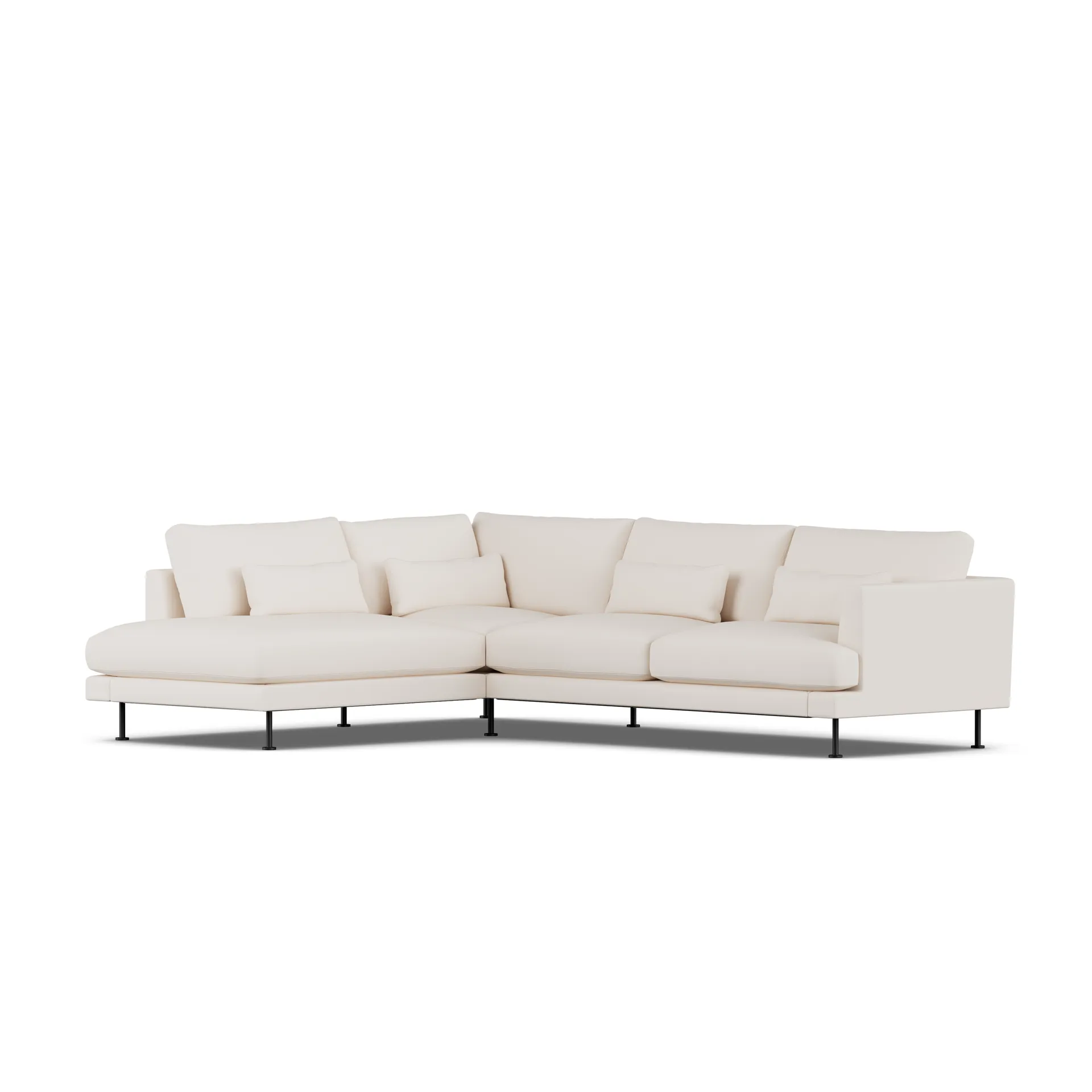 Bredhult sofa, Caleido Beige 9600-black steel, 3-seater A2 1898