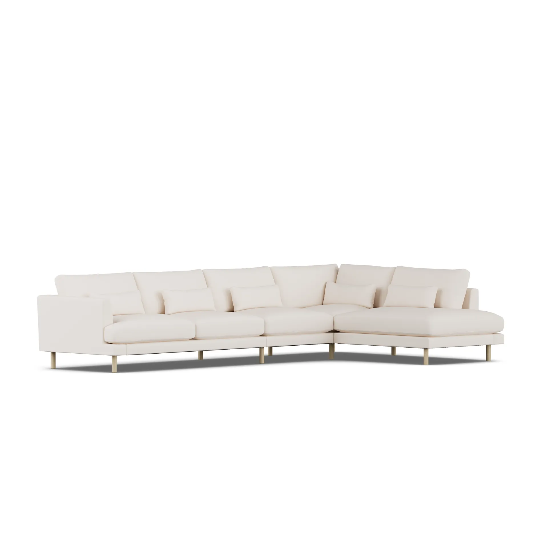 Bredhult sofa, Caleido Beige 9600-white-oiled oak, 4-seater B1 1898