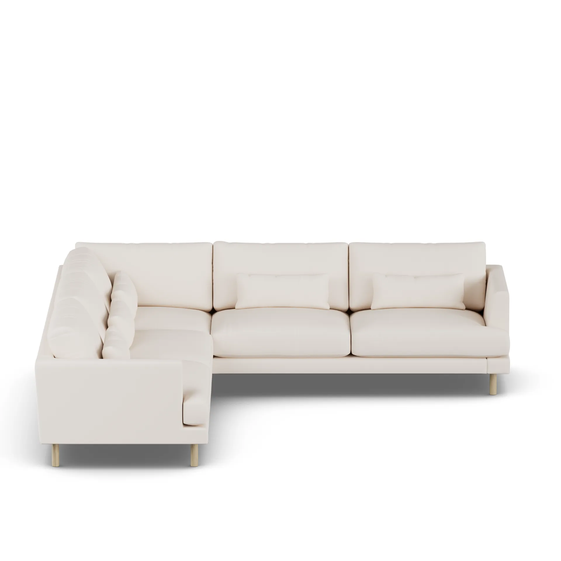 Bredhult sofa, Caleido Beige 9600-white-oiled oak, corner sofa F 1898