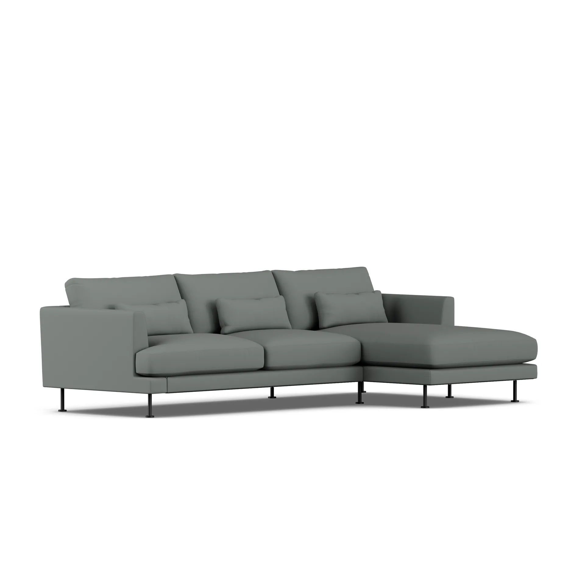 Bredhult sofa, Caleido Grey 1240-black steel, 2,5-seater C1 1898