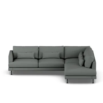 Bredhult sofa - Caleido Grey 1240-black steel, 3-seater A1 - 1898