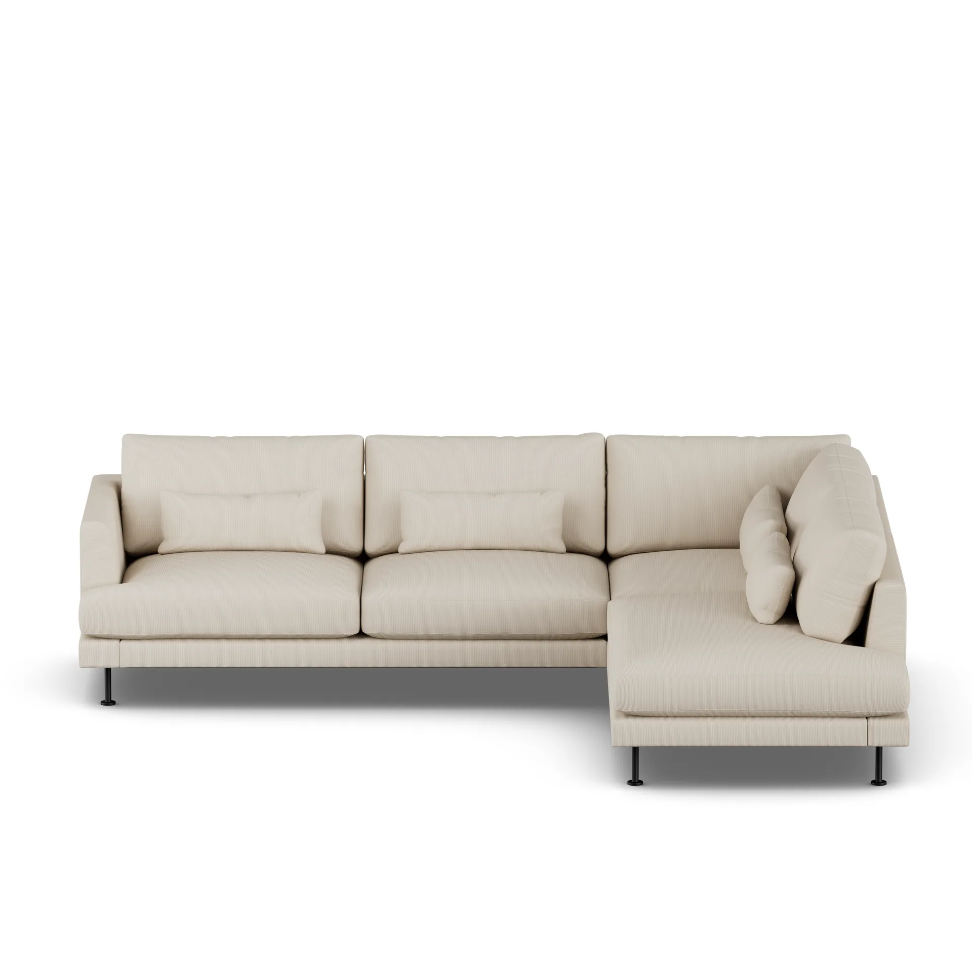 Bredhult sofa, Jump Beige 1956-black steel, 3-seater A1 1898