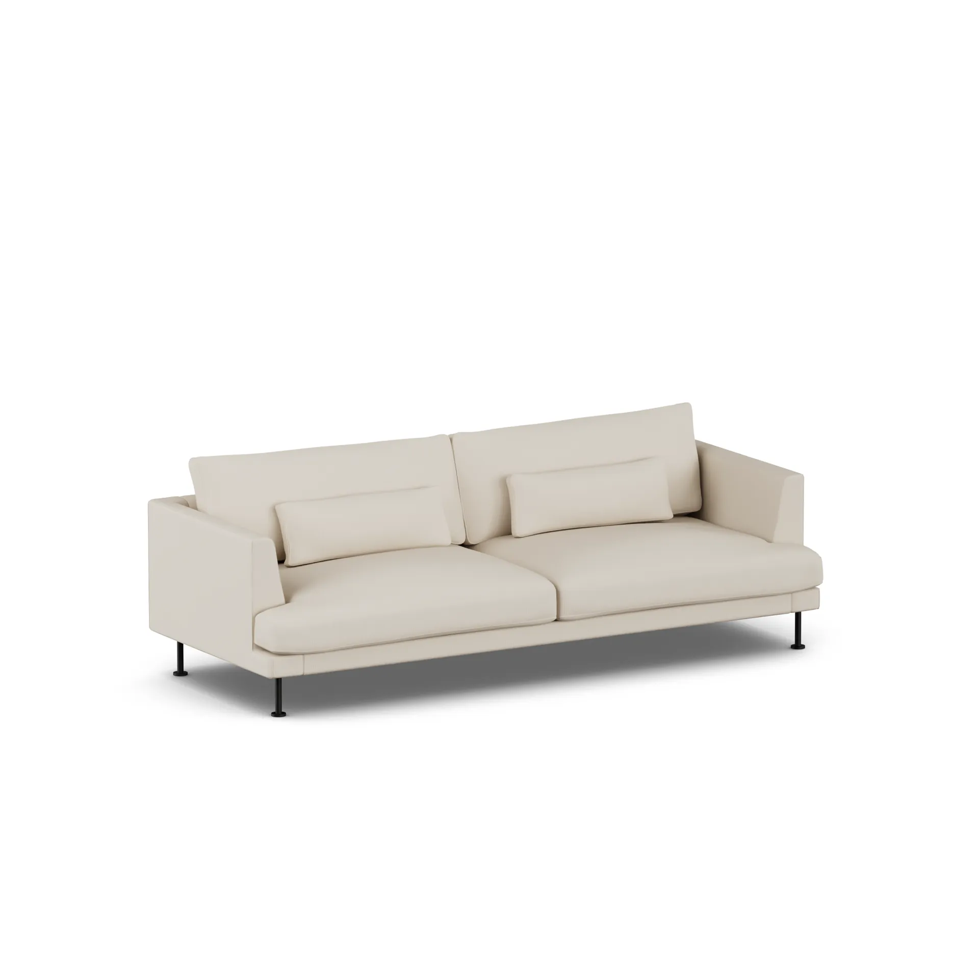 Bredhult sofa, Jump Beige 1956-black steel, 3-seater 1898