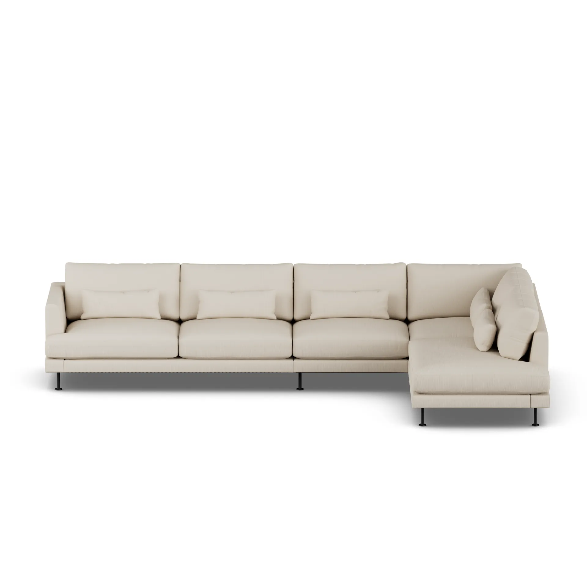 Bredhult sofa, Jump Beige 1956-black steel, 4-seater B1 1898