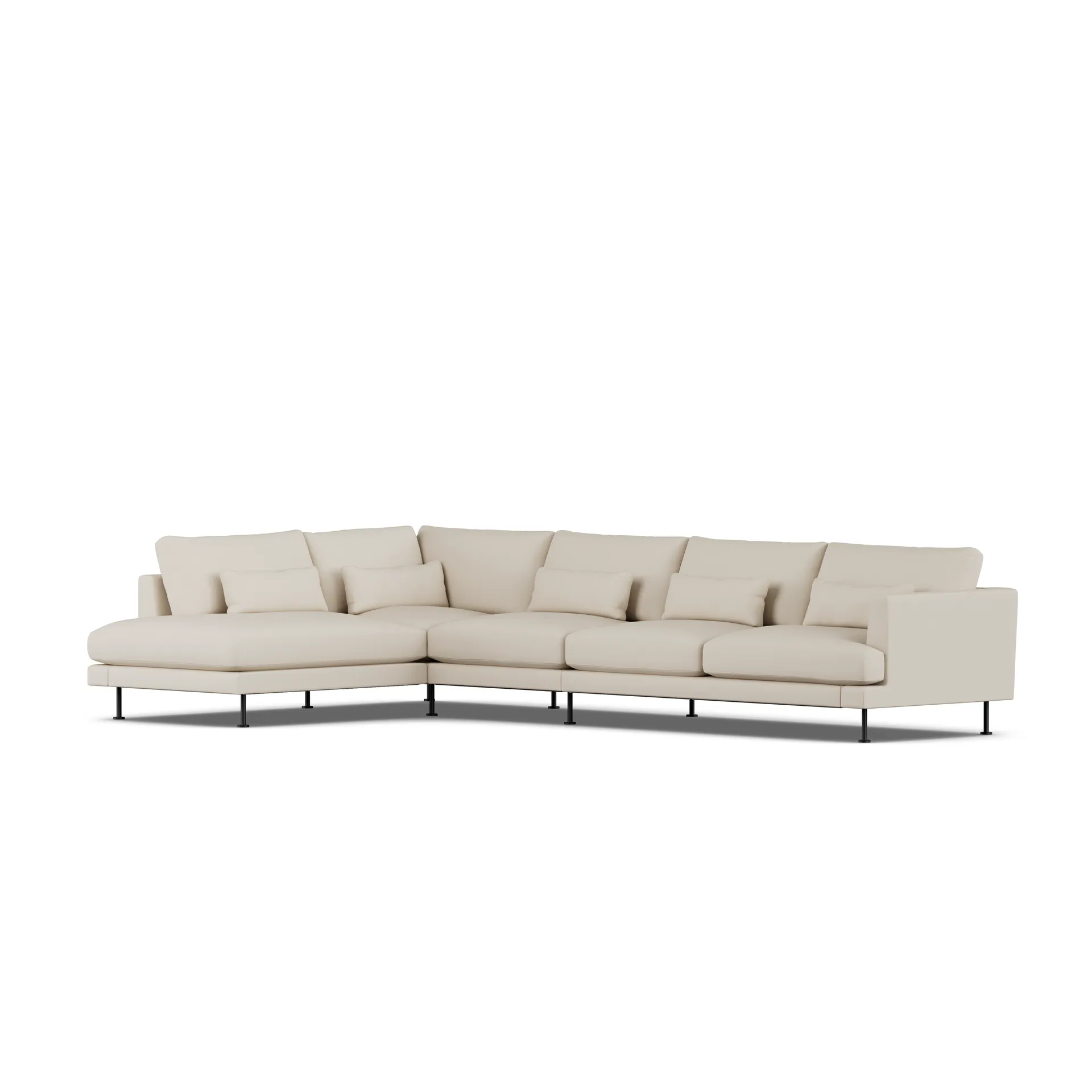 Bredhult sofa, Jump Beige 1956-black steel, 4-seater B2 1898