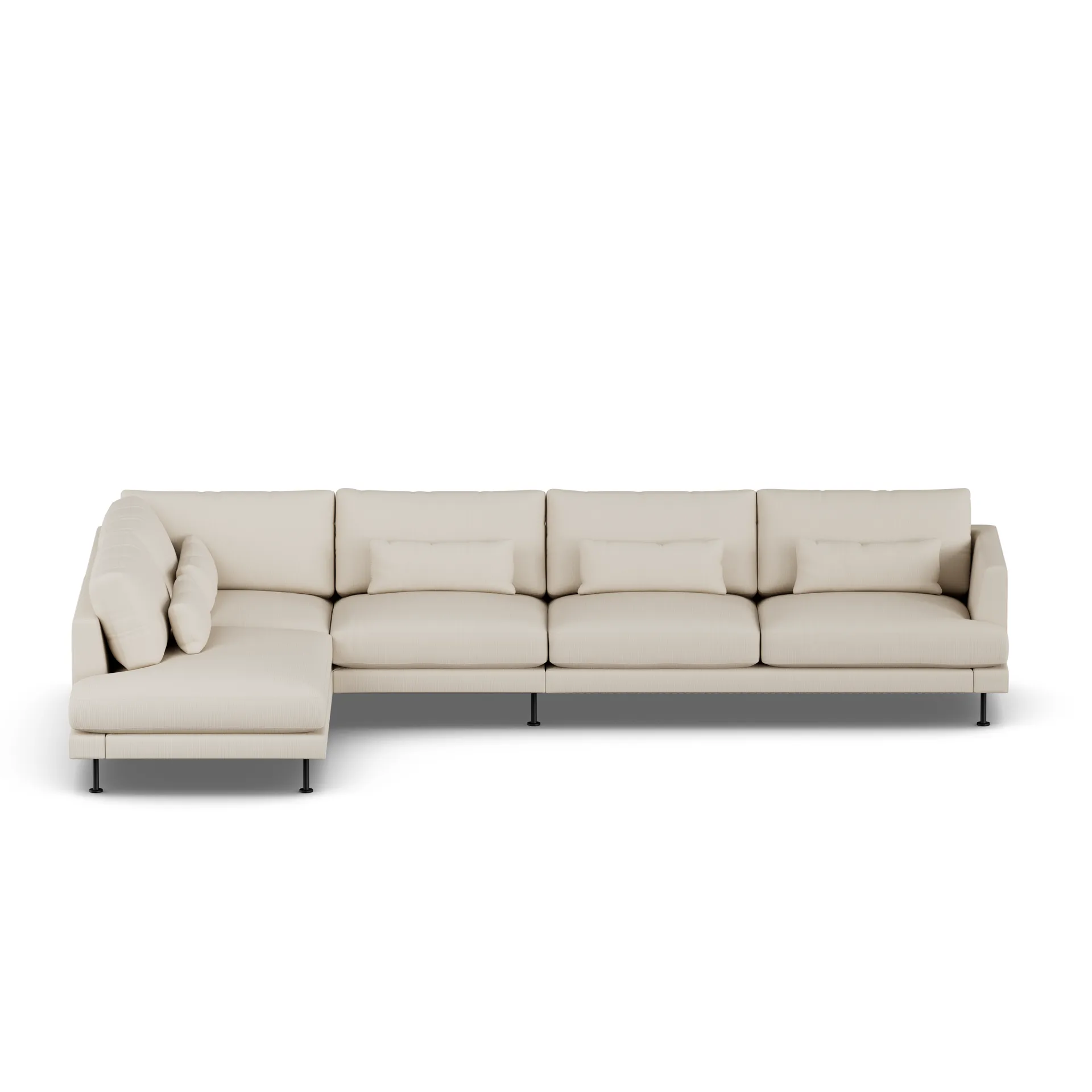 Bredhult sofa, Jump Beige 1956-black steel, 4-seater B2 1898