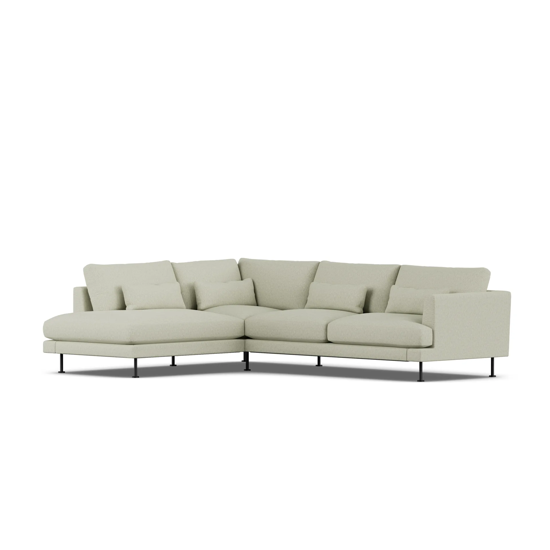 Bredhult sofa, Luiza Beige 3981-black steel, 3-seater A2 1898