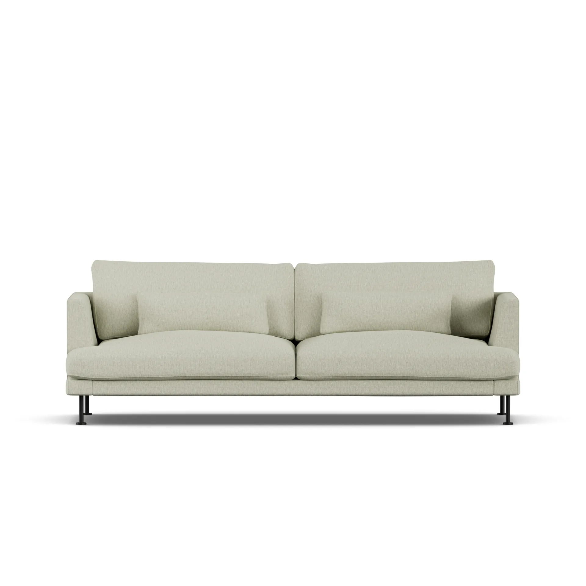 Bredhult sofa, Luiza Beige 3981-black steel, 3-seater 1898