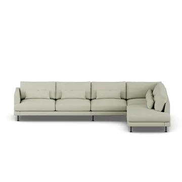 Bredhult sofa - Luiza Beige 3981-black steel, 4-seater B1 - 1898