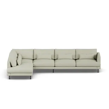 Bredhult sofa - Luiza Beige 3981-black steel, 4-seater B2 - 1898