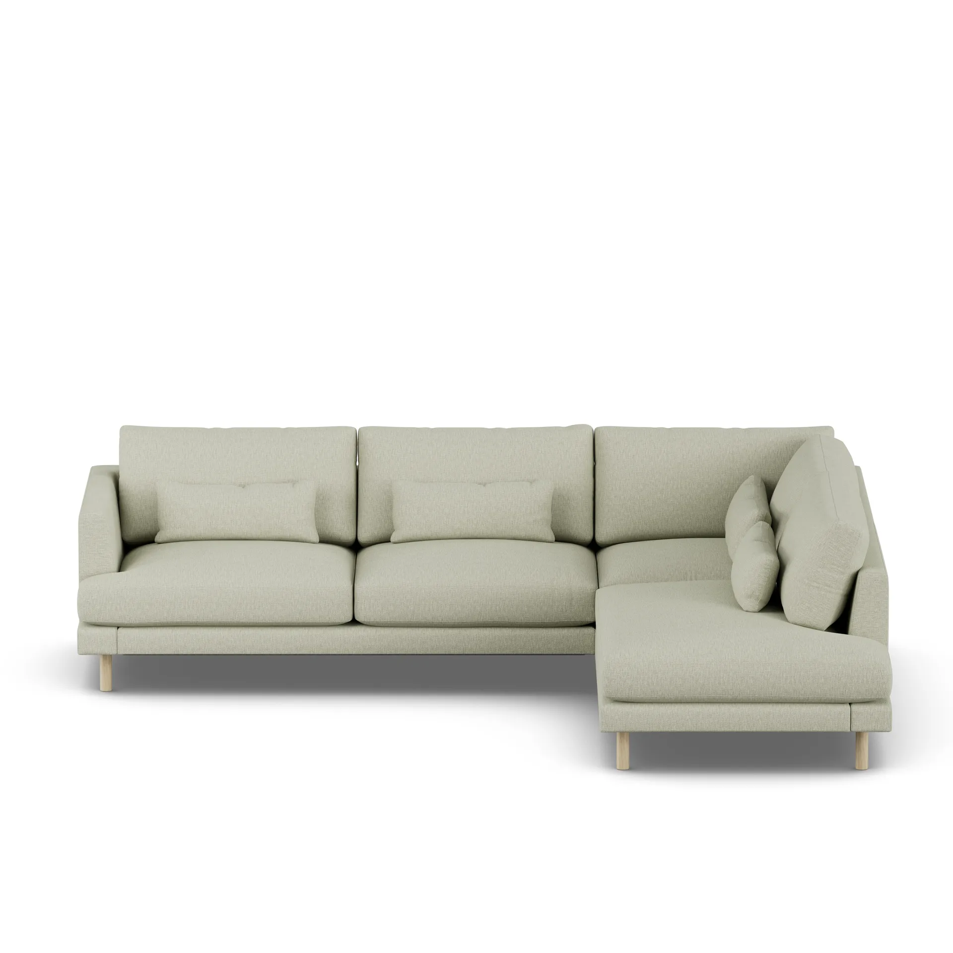 Bredhult sofa, Luiza Beige 3981-white-oiled oak, 3-seater A1 1898