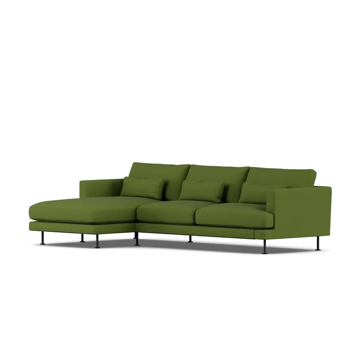 Bredhult sofa - Luiza Green 3975-black steel, 2,5-seater C2 - 1898