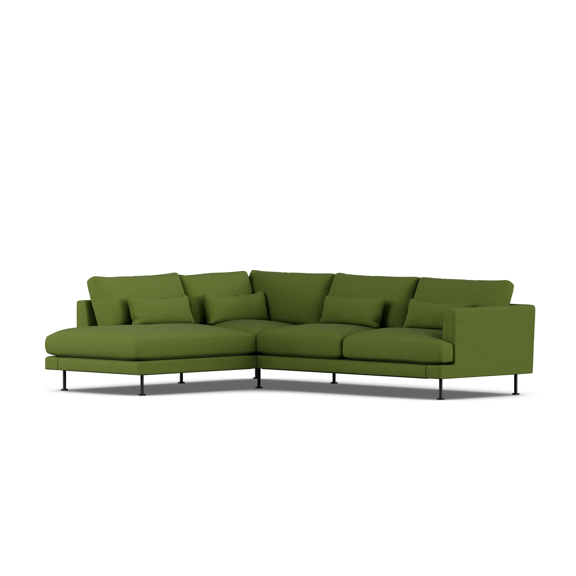 Bredhult sofa, Luiza Green 3975-black steel, 3-seater A2 1898