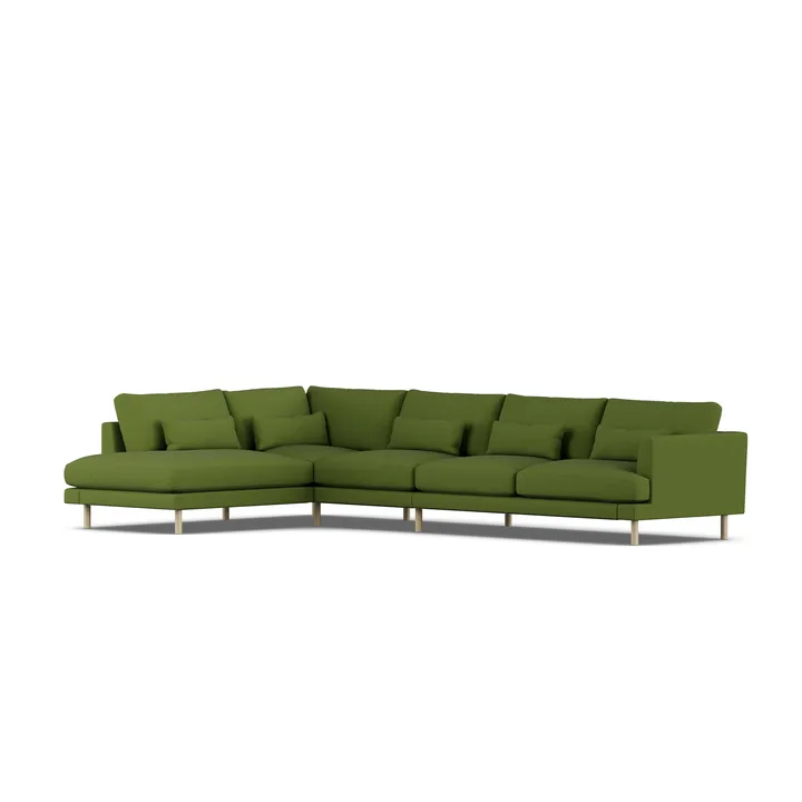 Bredhult sofa - Luiza Green 3975-white-oiled oak, 4-seater B2 - 1898