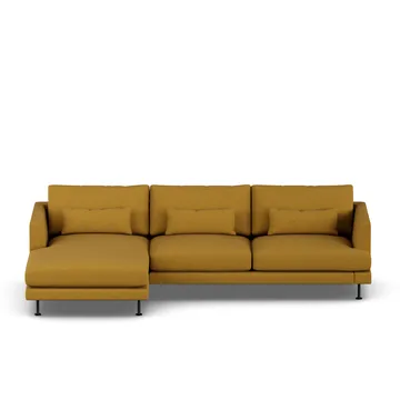 Bredhult sofa - Luiza Mustard 3972-black steel, 2,5-seater C2 - 1898