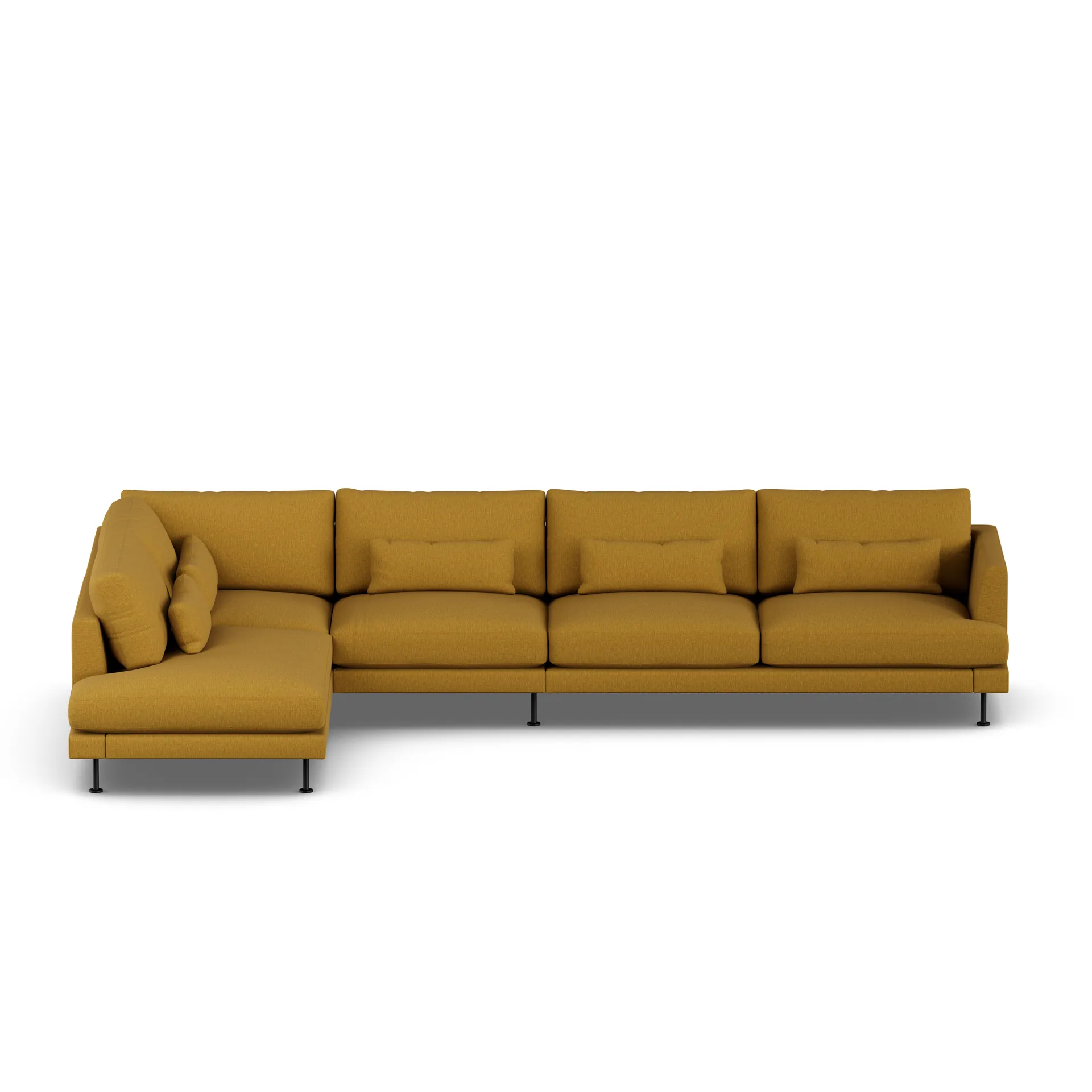 Bredhult sofa, Luiza Mustard 3972-black steel, 4-seater B2 1898