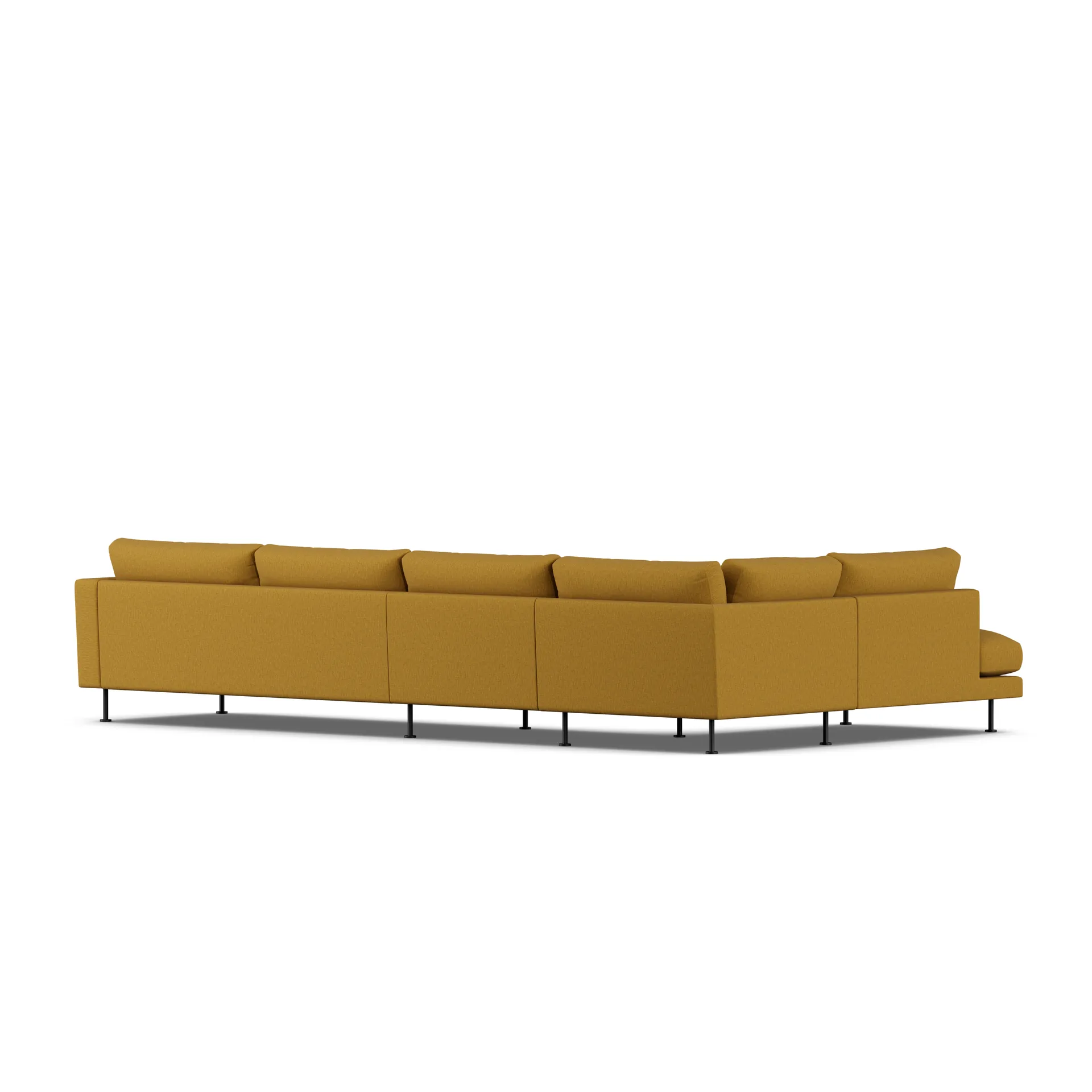 Bredhult sofa, Luiza Mustard 3972-black steel, 4-seater B2 1898