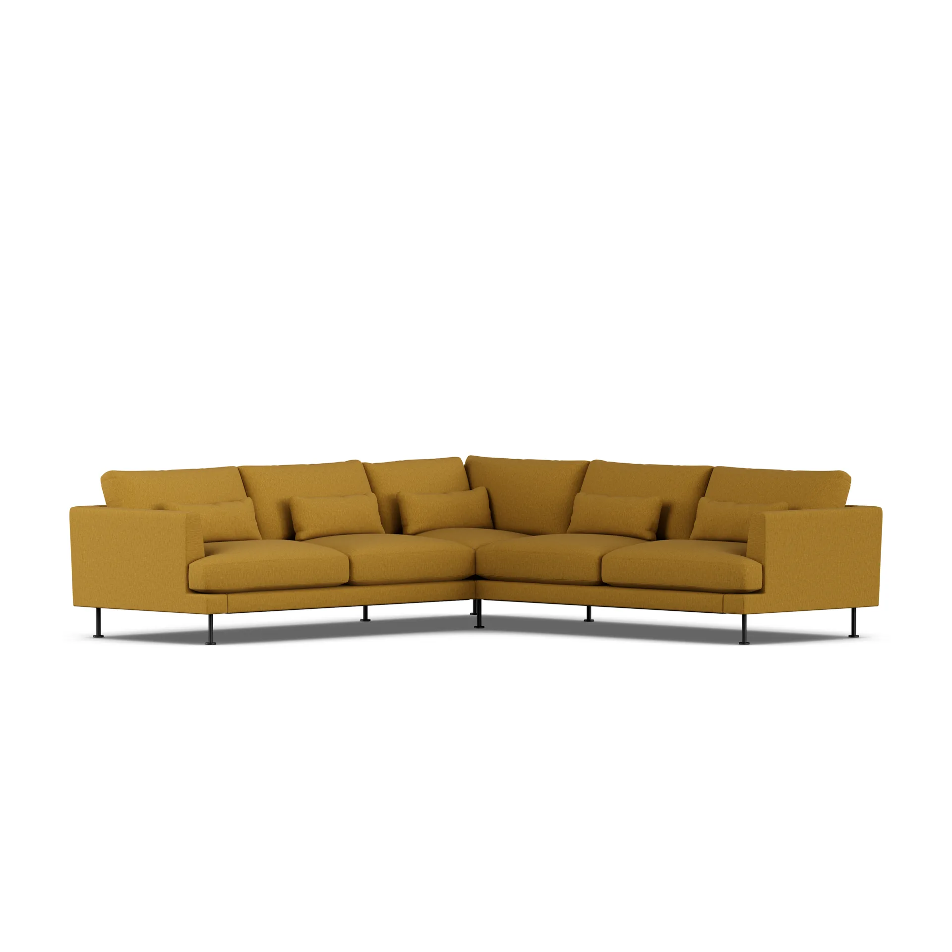 Bredhult sofa, Luiza Mustard 3972-black steel, corner sofa F 1898