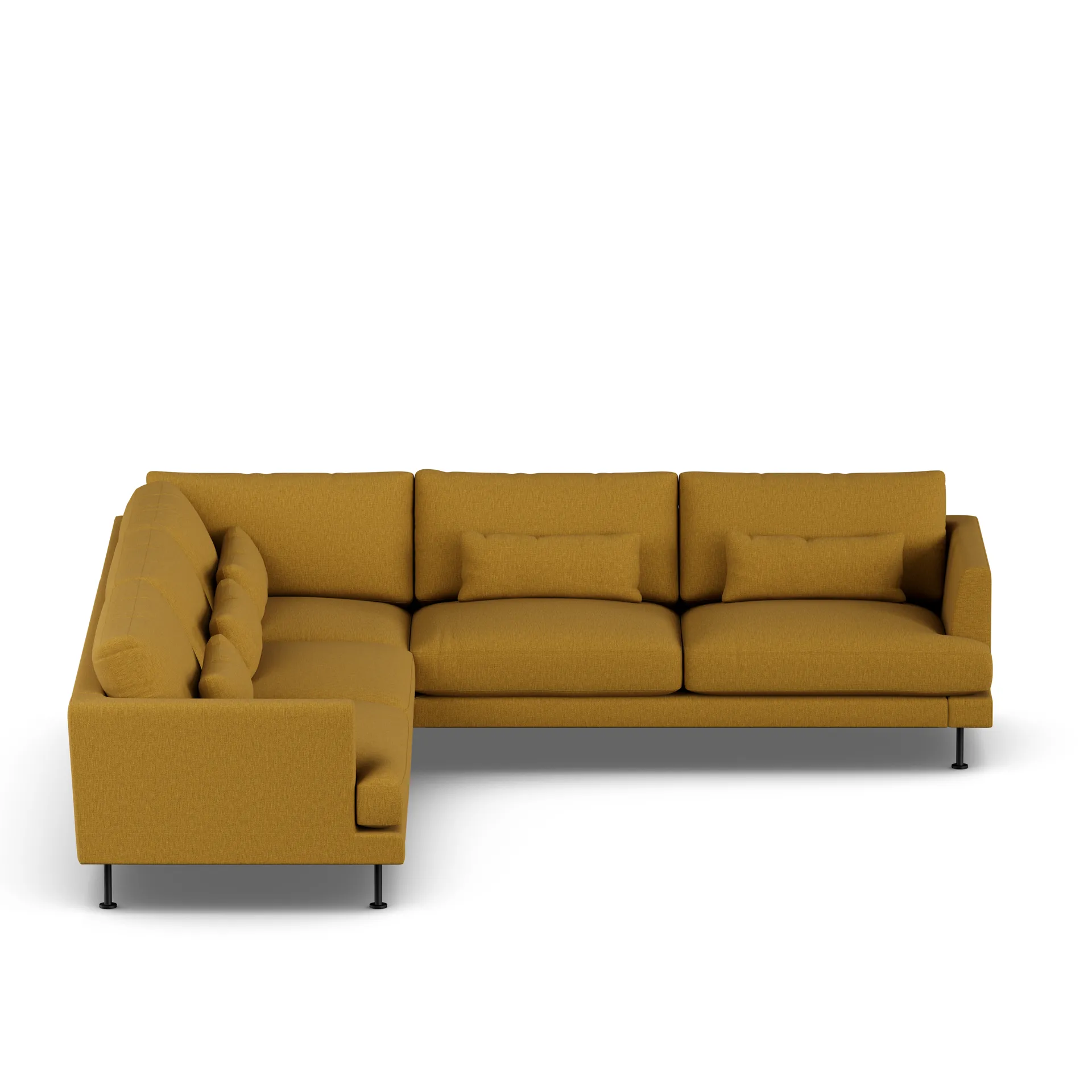 Bredhult sofa, Luiza Mustard 3972-black steel, corner sofa F 1898