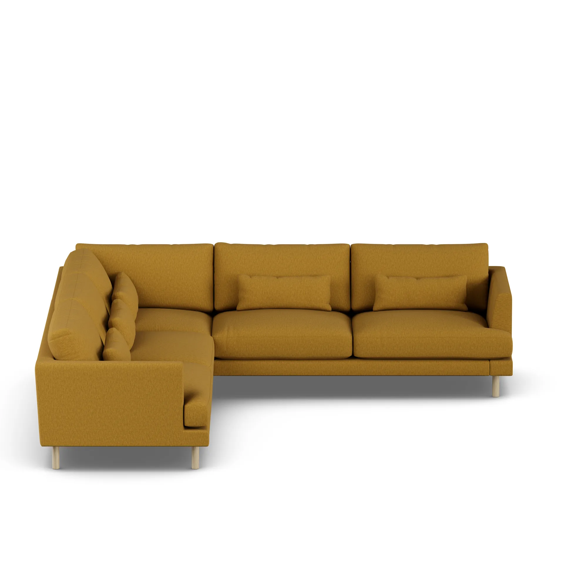 Bredhult sofa, Luiza Mustard 3972-white-oiled oak, corner sofa F 1898