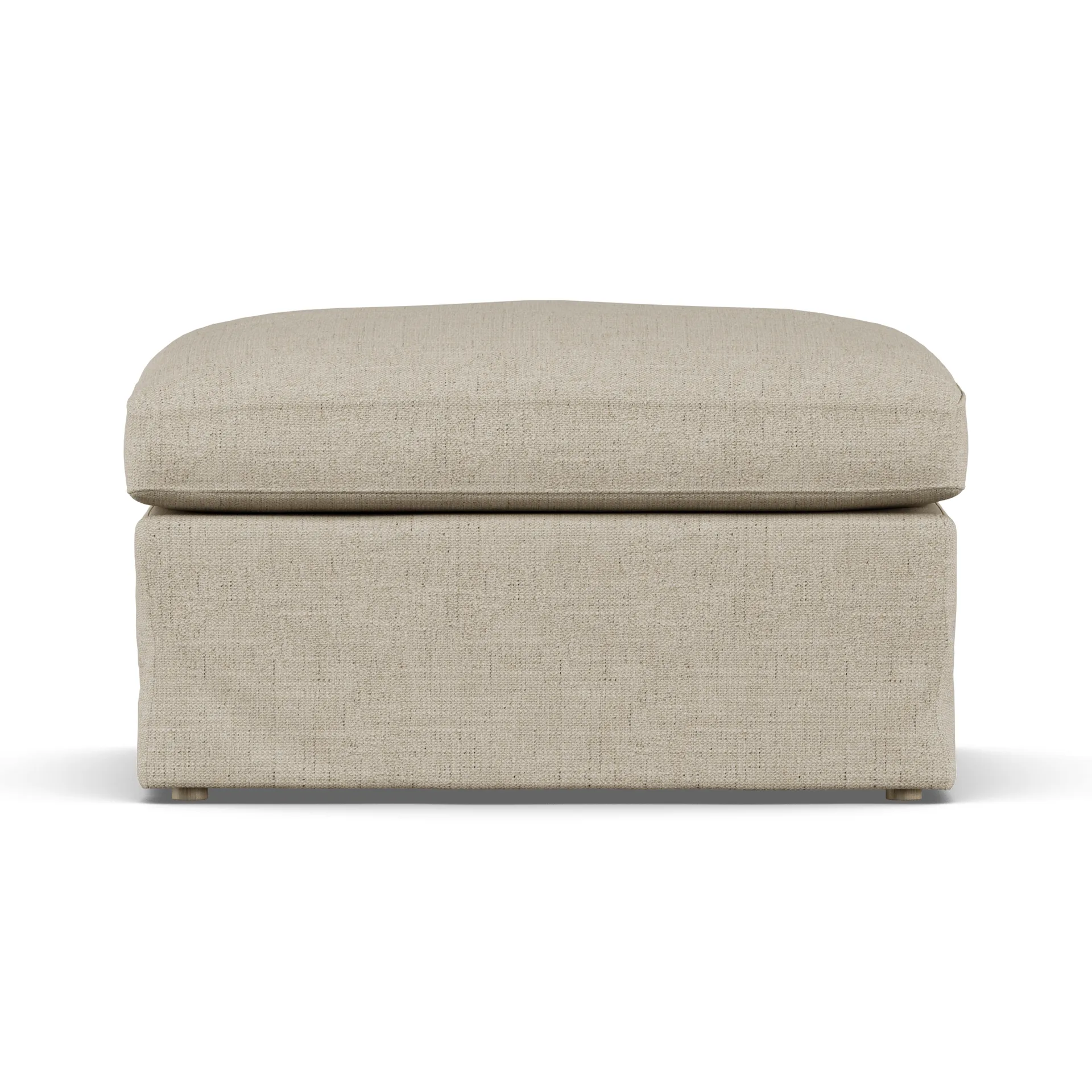Linnevik footstool, Bern Beige 0341-white-oiled oak, with skirt 1898