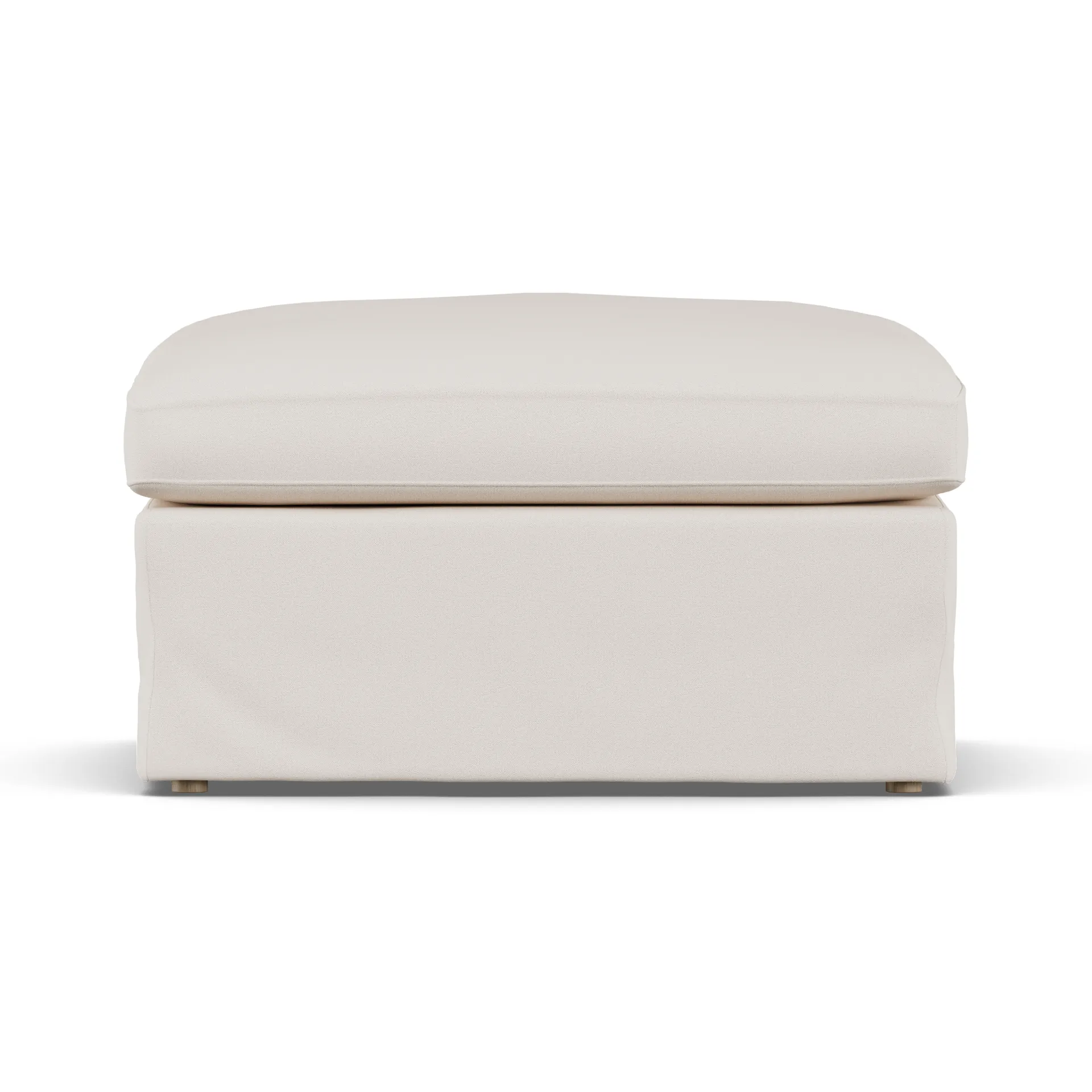 Linnevik footstool, Caleido Beige 9600-white-oiled oak, with skirt 1898