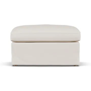 Linnevik footstool - Caleido Beige 9600-white-oiled oak, with skirt - 1898