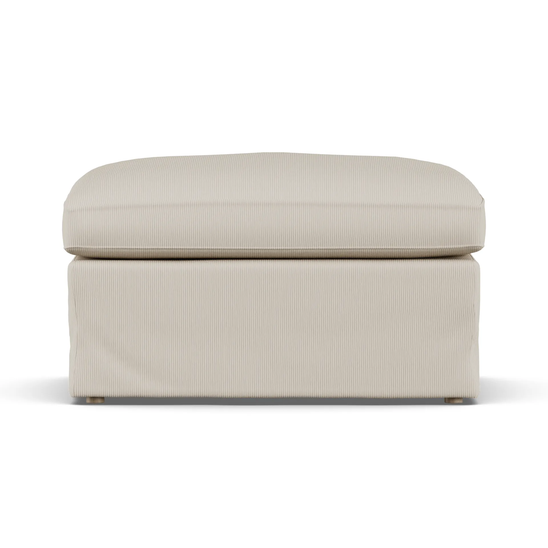 Linnevik footstool, Jump Beige 1956-white-oiled oak, with skirt 1898