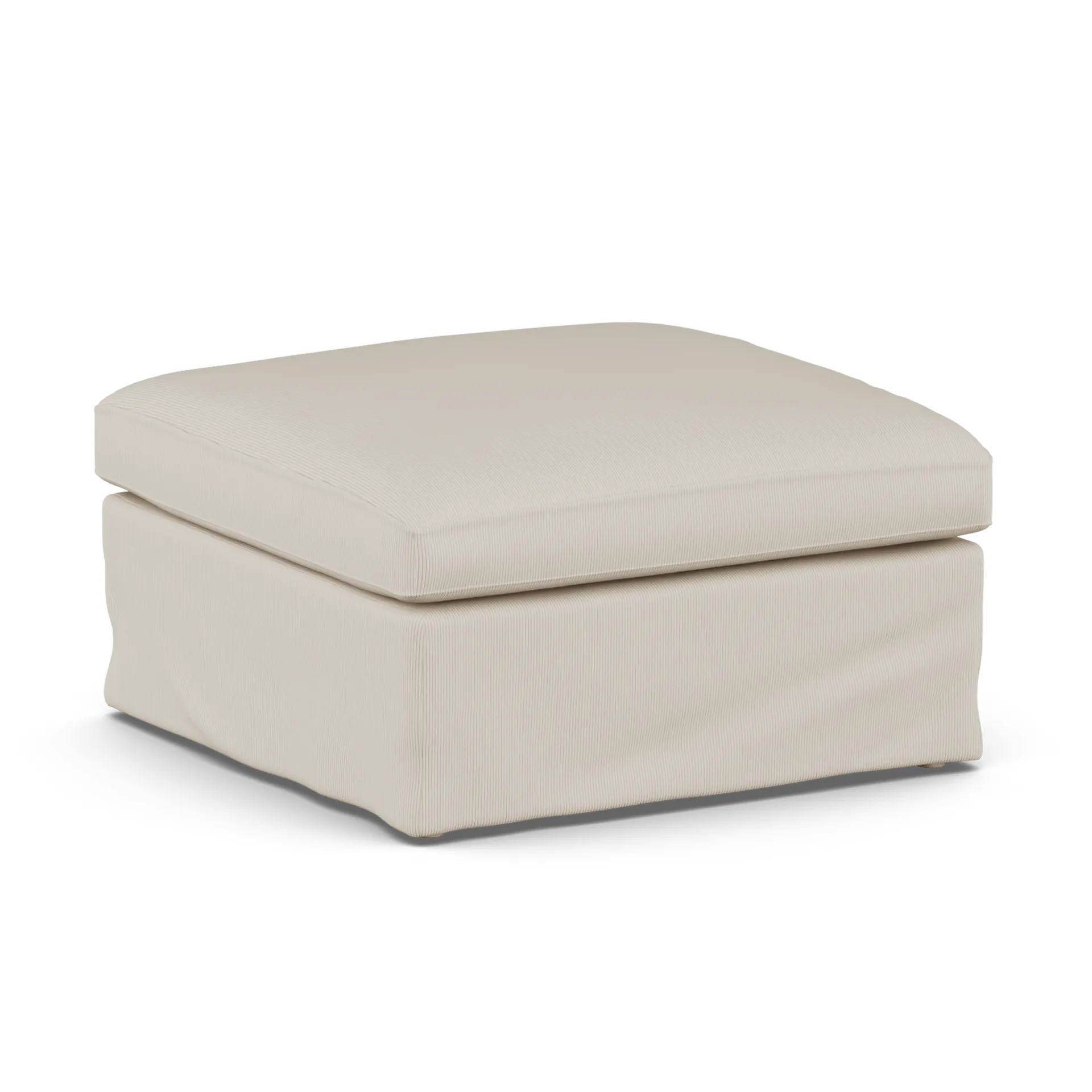 Linnevik footstool, Jump Beige 1956-white-oiled oak, with skirt 1898