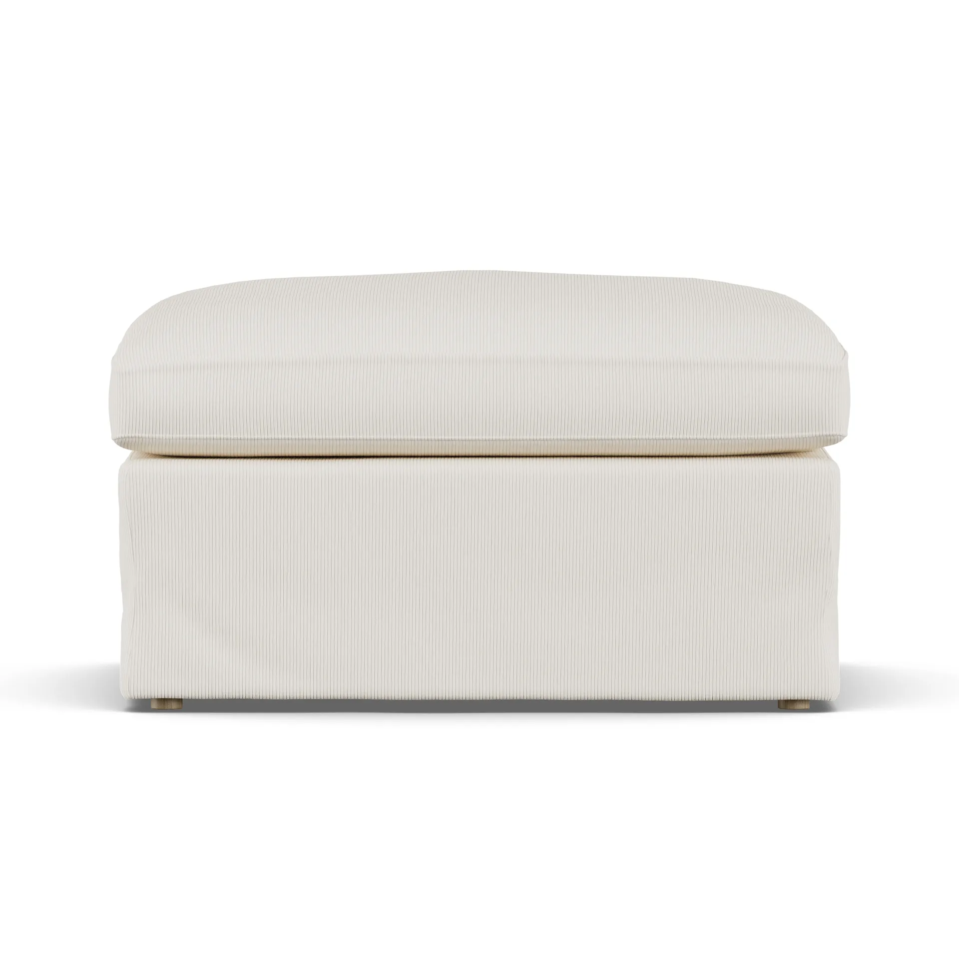 Linnevik footstool, Jump Off White 1954-white-oiled oak, with skirt 1898