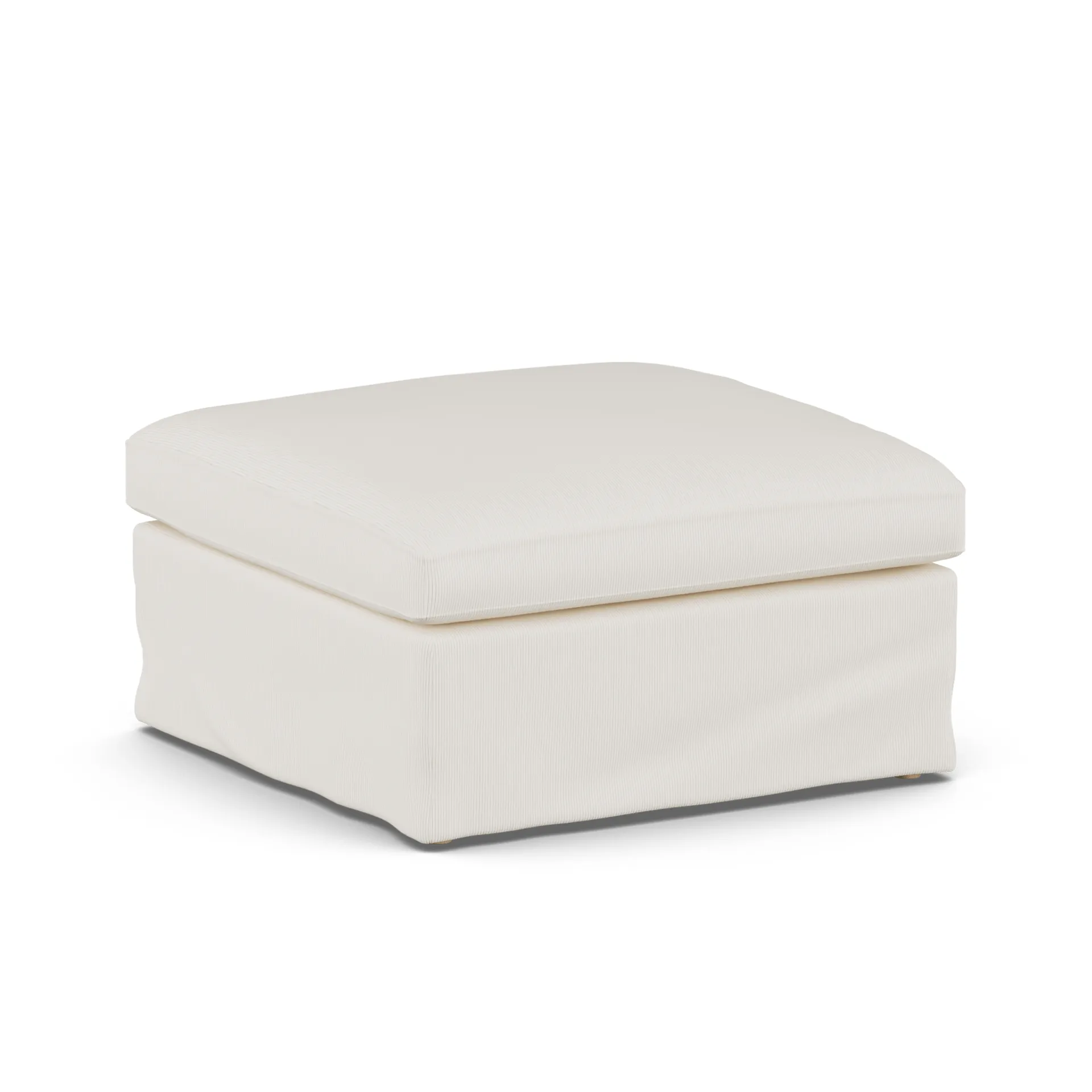 Linnevik footstool, Jump Off White 1954-white-oiled oak, with skirt 1898