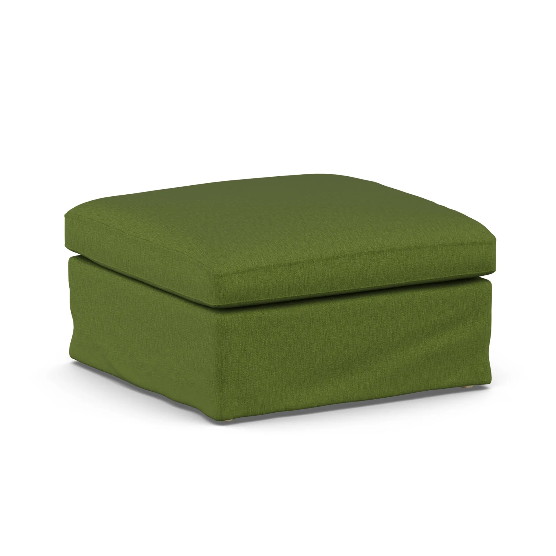 Linnevik footstool, Luiza Green 3975-white-oiled oak, with skirt 1898