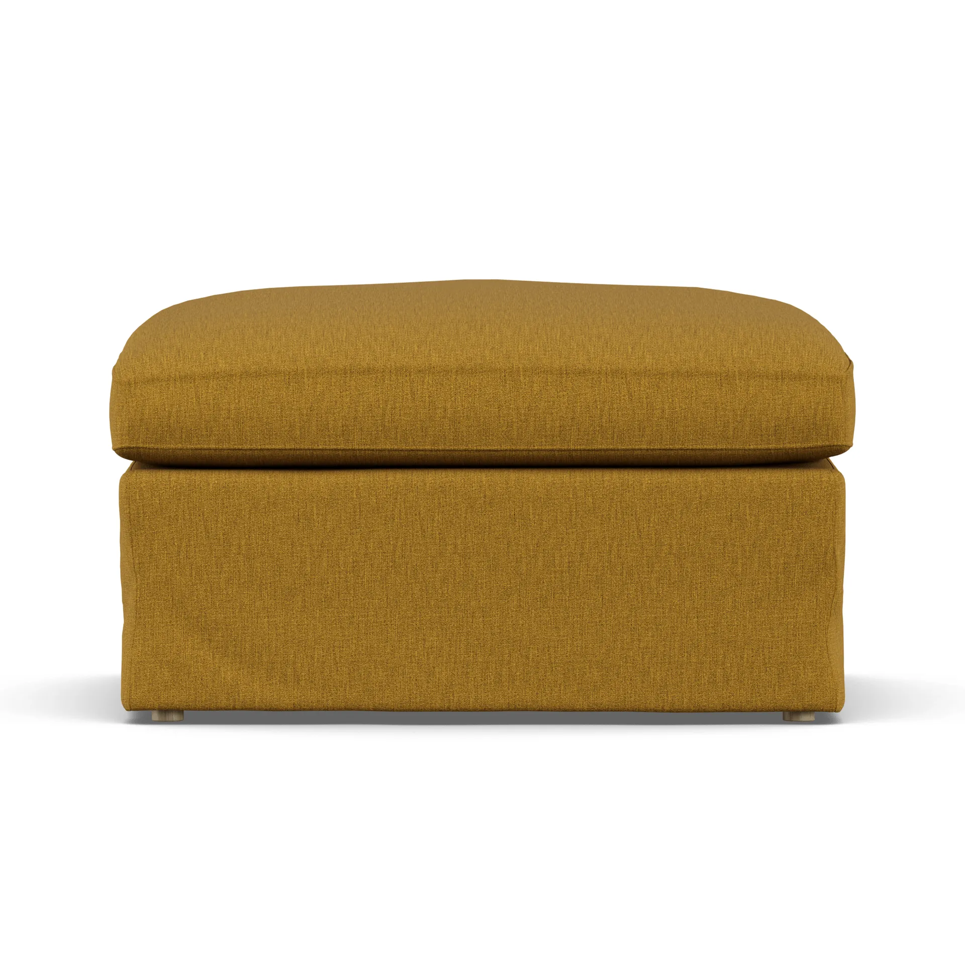 Linnevik footstool, Luiza Mustard 3972-white-oiled oak, with skirt 1898