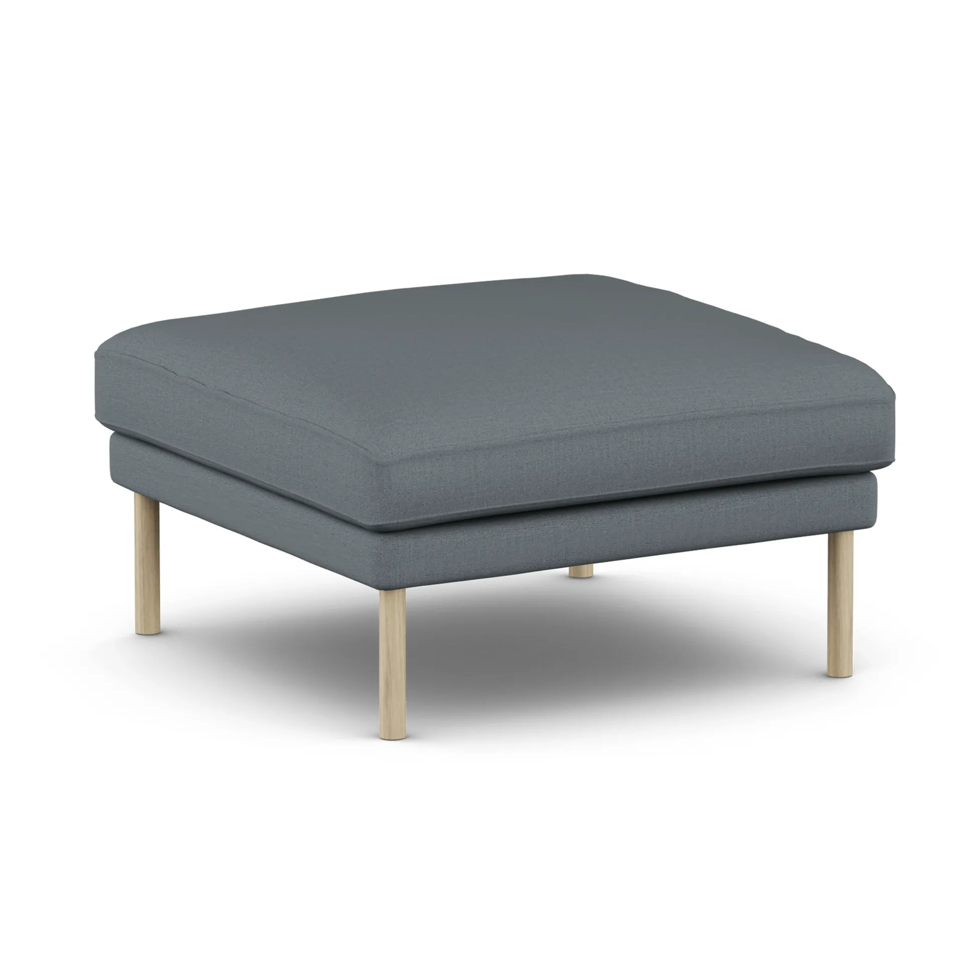 Linnevik footstool, Same Blue 6678-white-oiled oak 1898