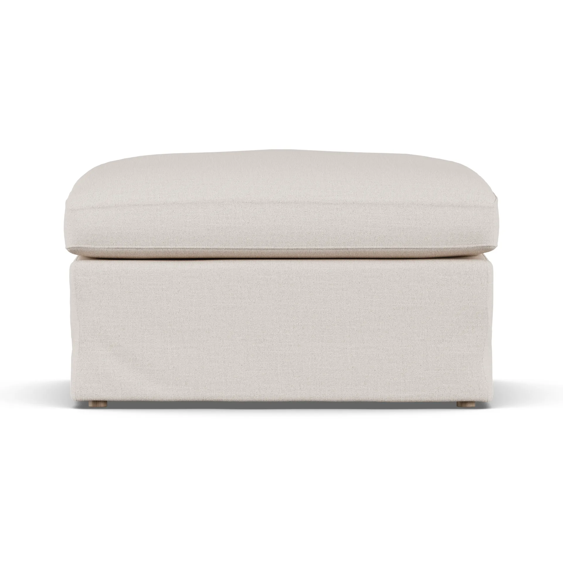 Linnevik footstool, Same Off White 6671-white-oiled oak, with skirt 1898