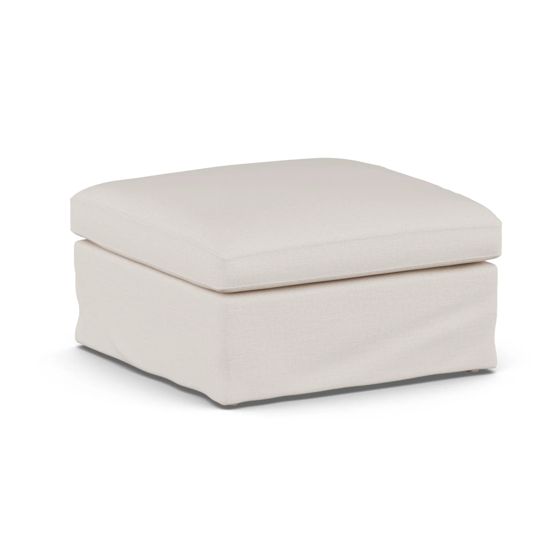Linnevik footstool, Same Off White 6671-white-oiled oak, with skirt 1898