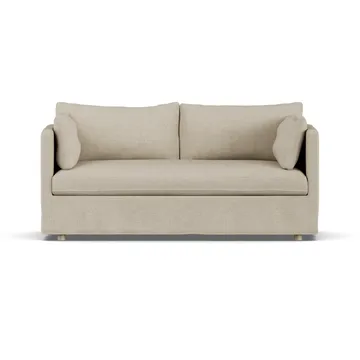 Linnevik sofa - Bern beige 0341-white-oiled oak, 2-seater, with skirt - 1898