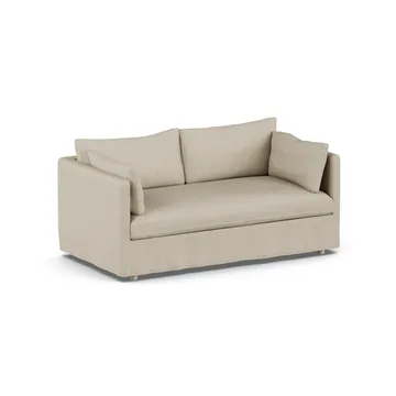 Linnevik sofa - Bern beige 0341-white-oiled oak, 2-seater, with skirt - 1898