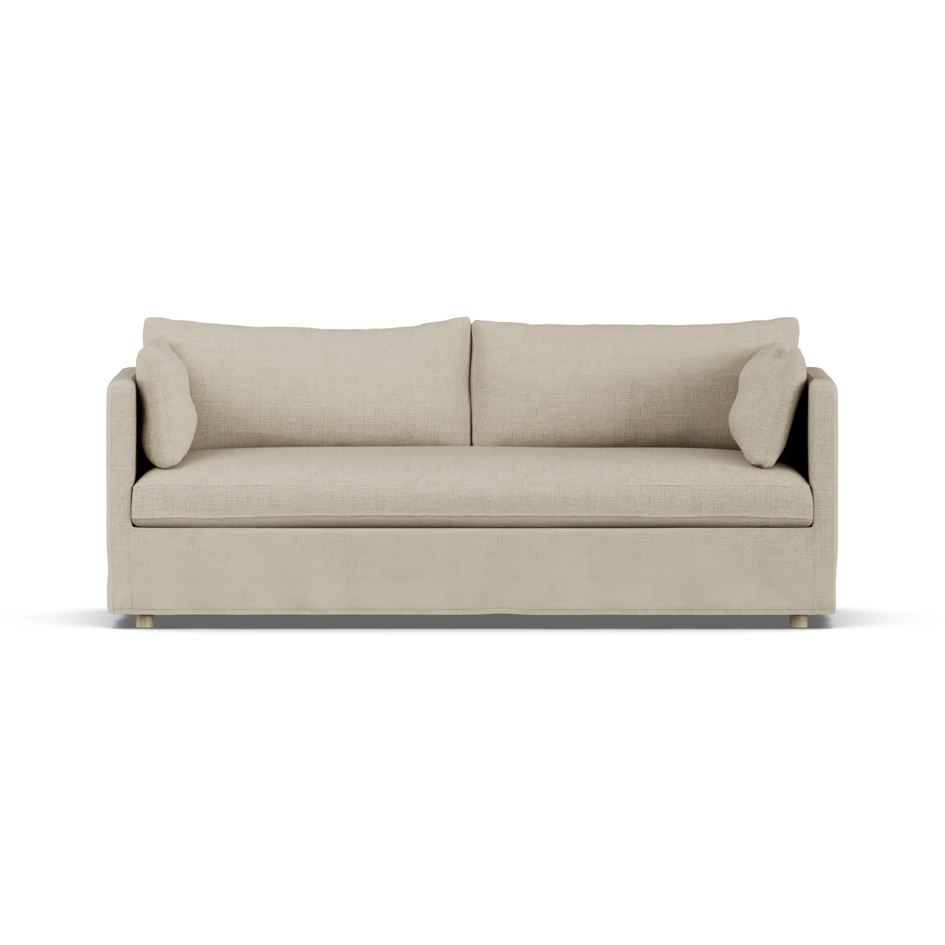 Linnevik sofa, Bern Beige 0341-white-oiled oak, 3-seater, with skirt 1898